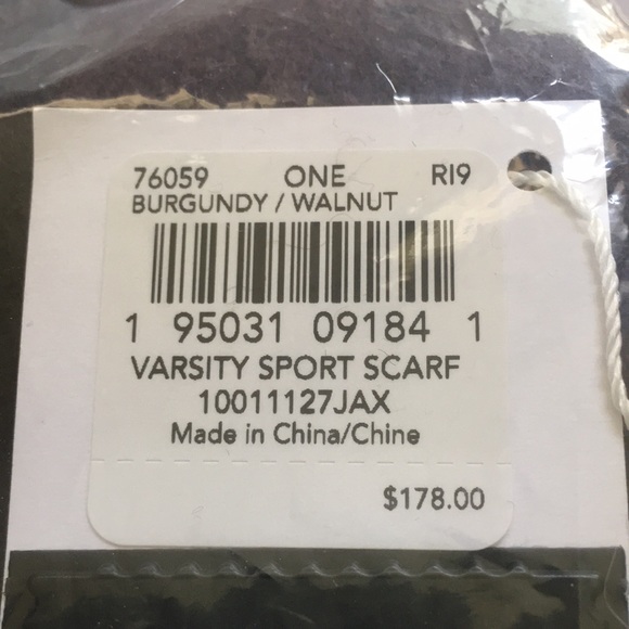 Coach 76059 Mens Varsity Sport Scarf Burgundy/ Walnut - Picture 5 of 5